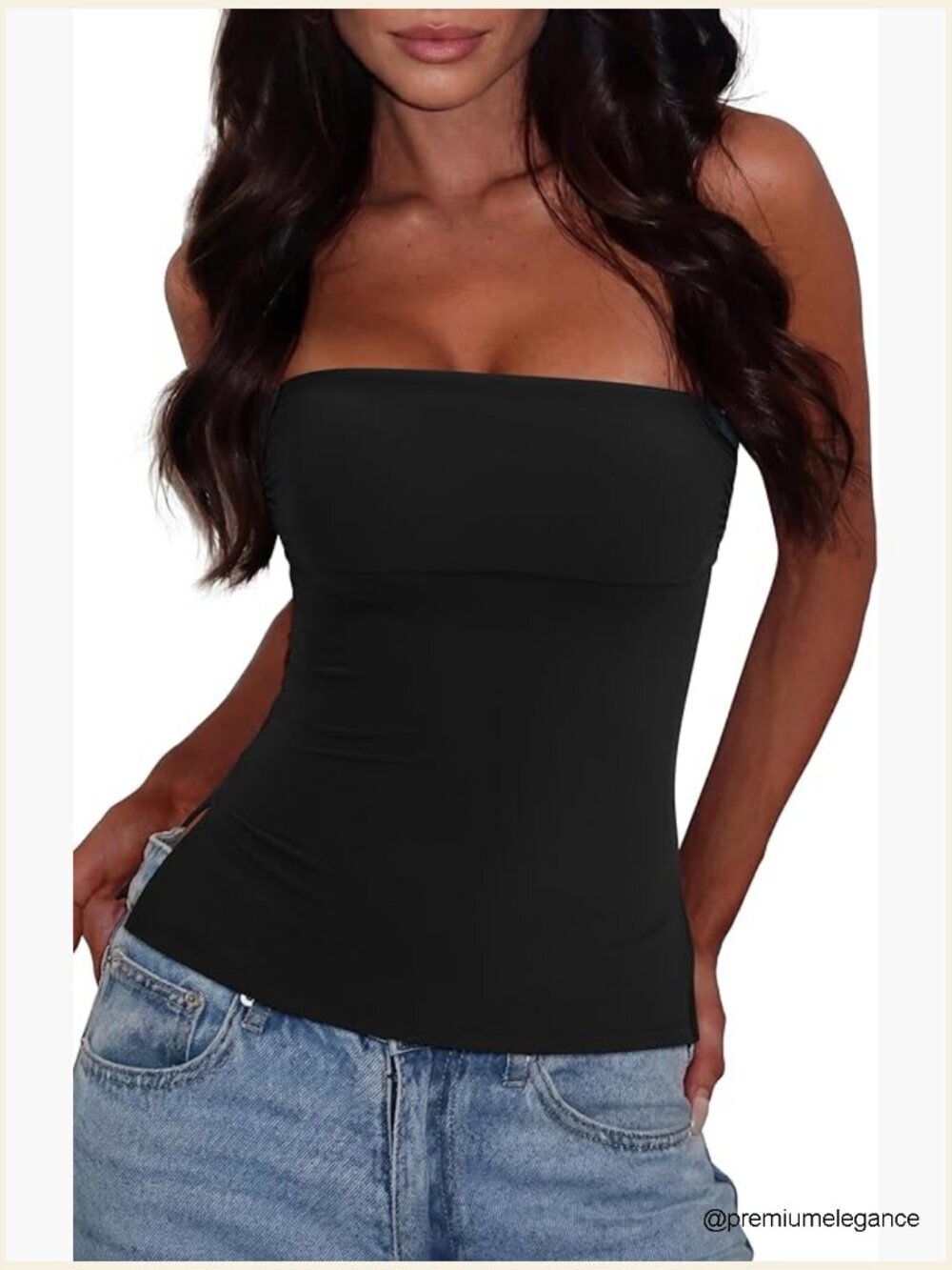 Double Lined Tube Tops Side Split Sexy Tank Tops Going Out Trendy